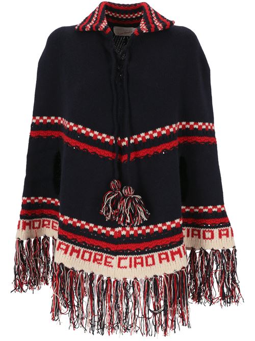 Aspen B.B. poncho blu navy Giada Benincasa | 140103